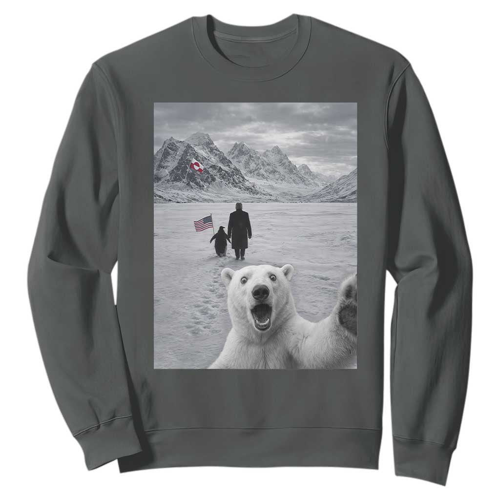 Nihilist Penguin Trump Hiking Mountains Sweatshirt Funny Polar Bear Selfie But Why TS14 Dark Heather Print Your Wear