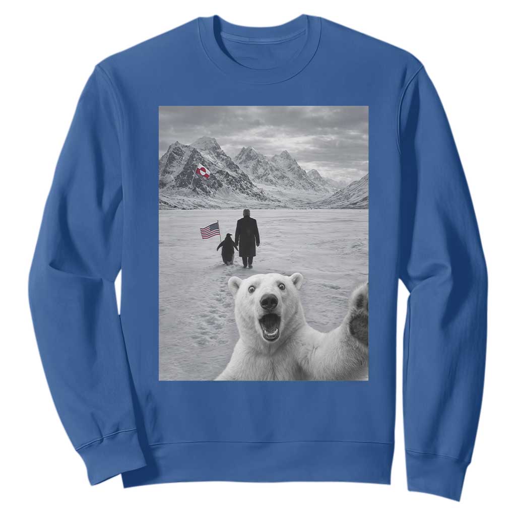 Nihilist Penguin Trump Hiking Mountains Sweatshirt Funny Polar Bear Selfie But Why TS14 Royal Blue Print Your Wear