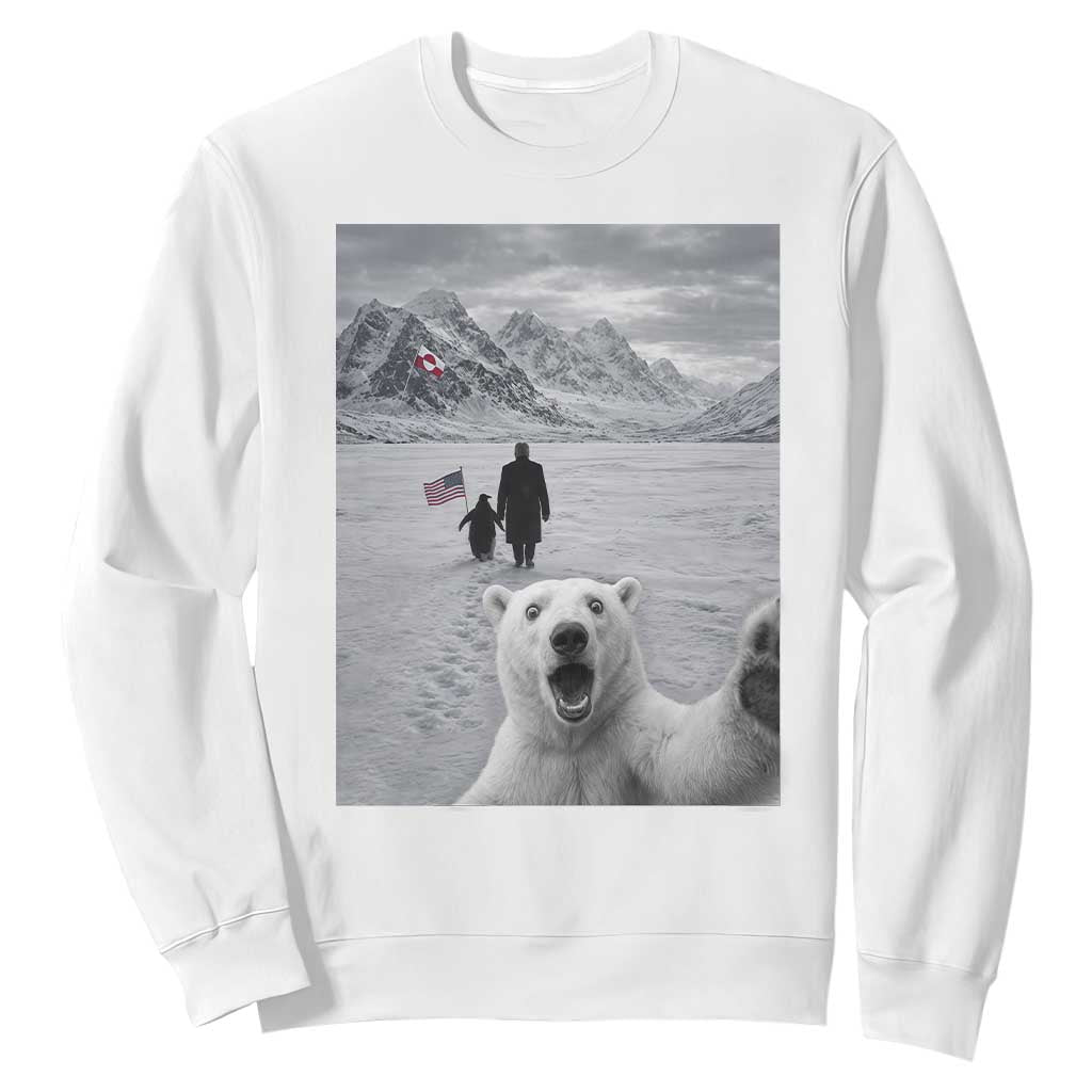 Nihilist Penguin Trump Hiking Mountains Sweatshirt Funny Polar Bear Selfie But Why TS14 White Print Your Wear