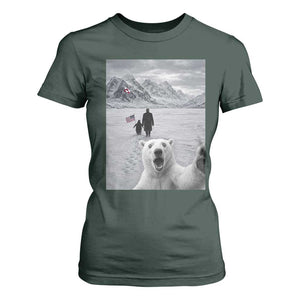Nihilist Penguin Trump Hiking Mountains T Shirt For Women Funny Polar Bear Selfie But Why TS14 Dark Forest Green Print Your Wear