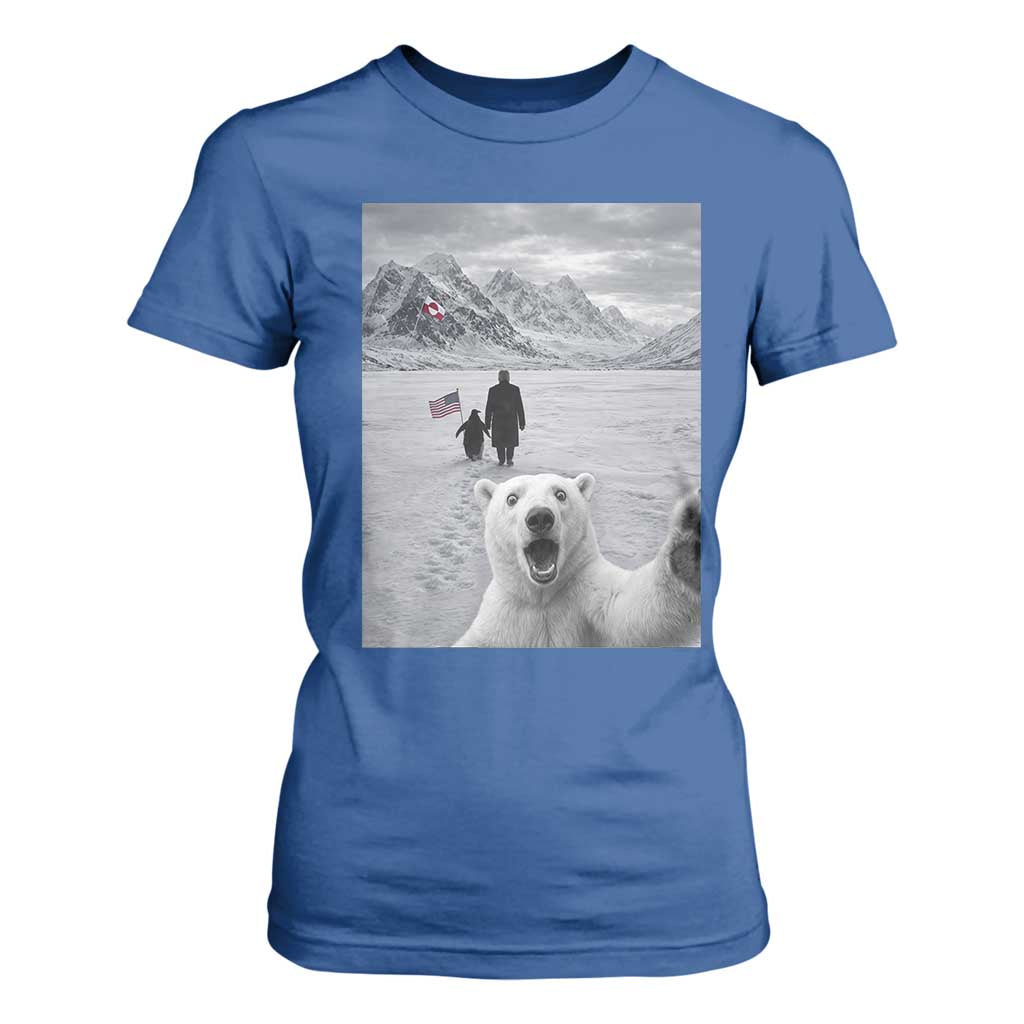 Nihilist Penguin Trump Hiking Mountains T Shirt For Women Funny Polar Bear Selfie But Why TS14 Royal Blue Print Your Wear