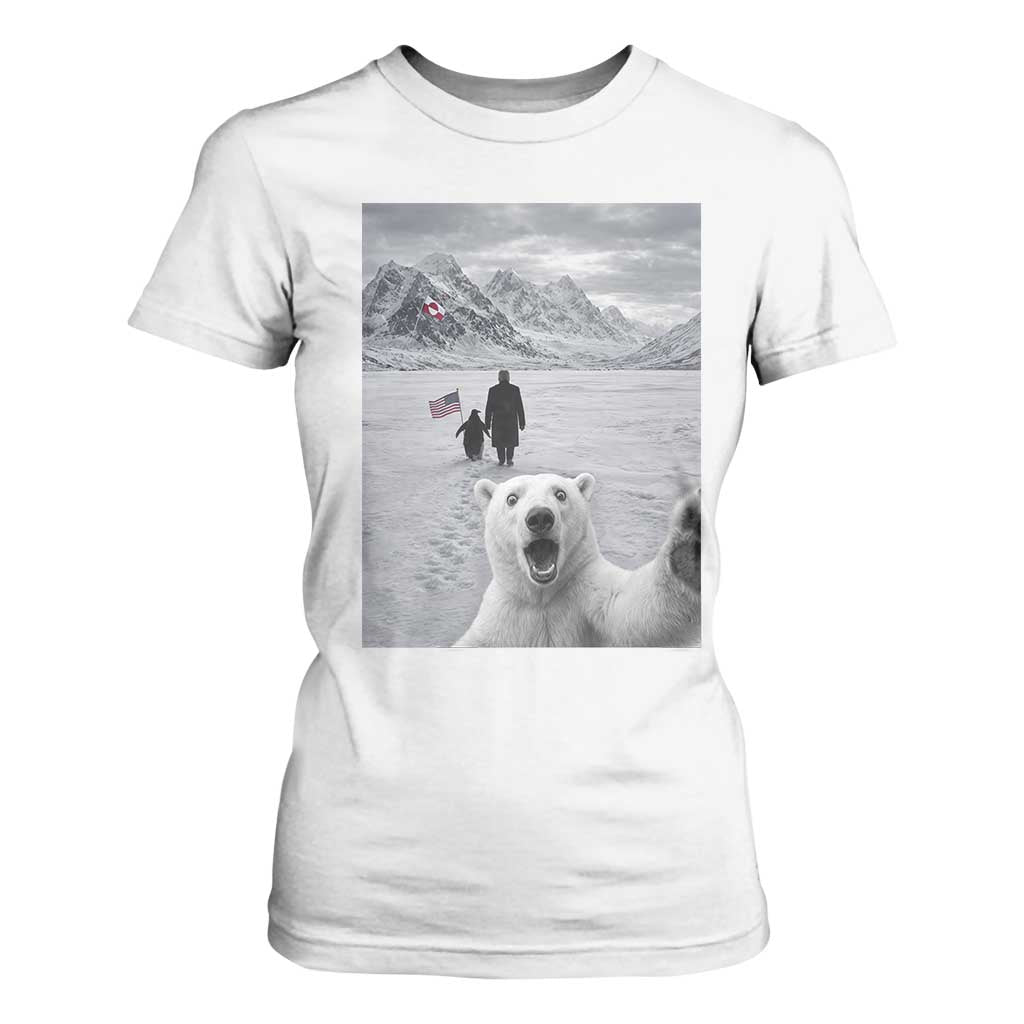 Nihilist Penguin Trump Hiking Mountains T Shirt For Women Funny Polar Bear Selfie But Why TS14 White Print Your Wear