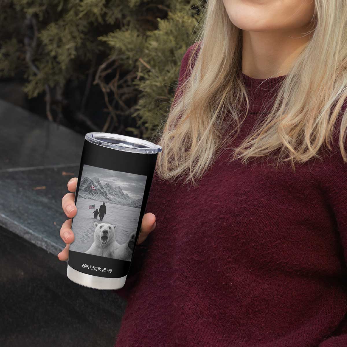 Nihilist Penguin Trump Hiking Mountains Tumbler Cup Funny Polar Bear Selfie But Why TS14 Print Your Wear