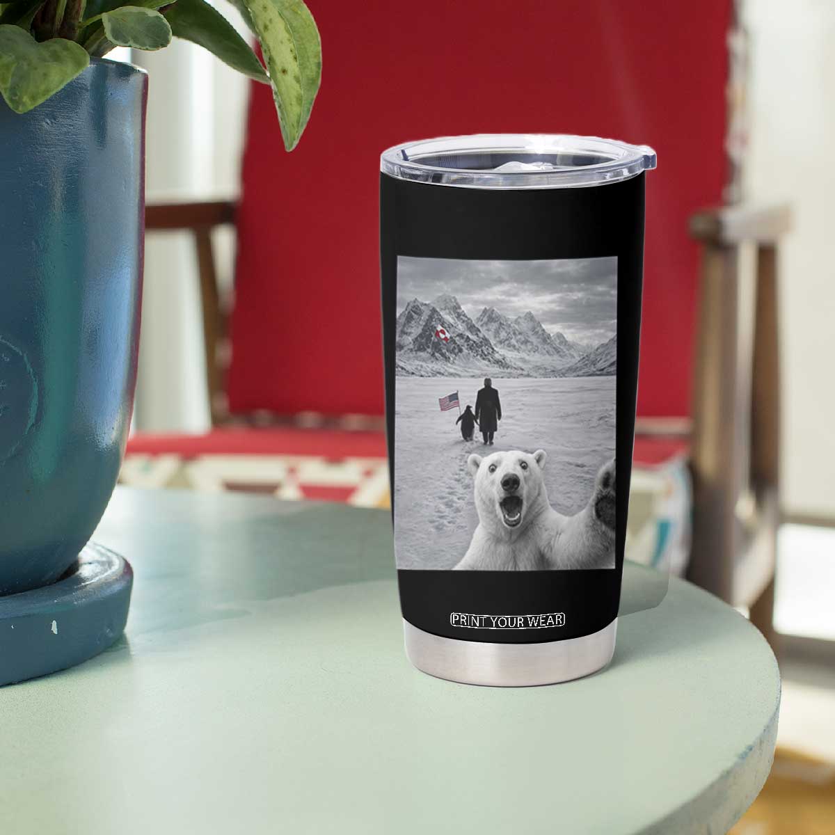 Nihilist Penguin Trump Hiking Mountains Tumbler Cup Funny Polar Bear Selfie But Why TS14 Print Your Wear