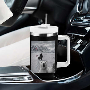 Nihilist Penguin Trump Hiking Mountains Tumbler With Handle Funny Polar Bear Selfie But Why TS14 Print Your Wear