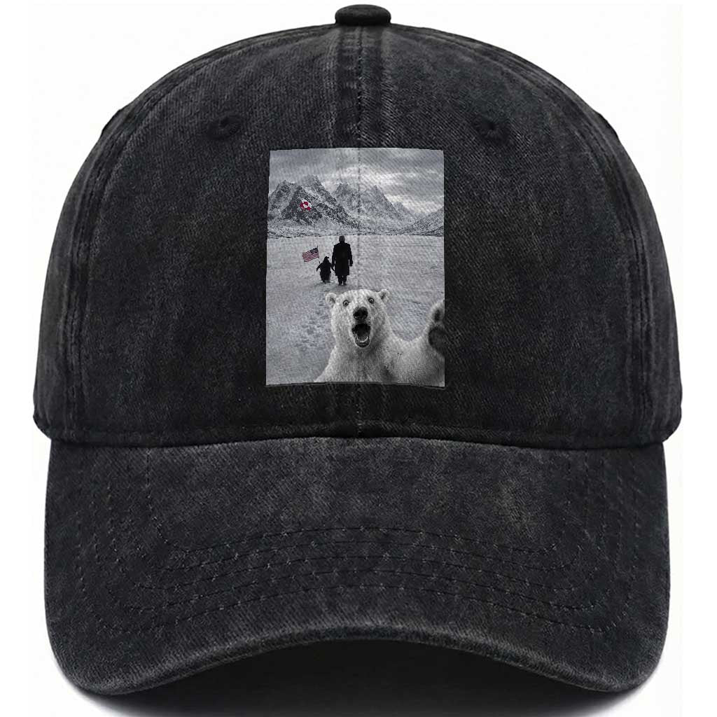 Nihilist Penguin Trump Hiking Mountains Washed Cotton Baseball Cap Funny Polar Bear Selfie But Why TS14 Washed Cap Universal Fit Black Print Your Wear