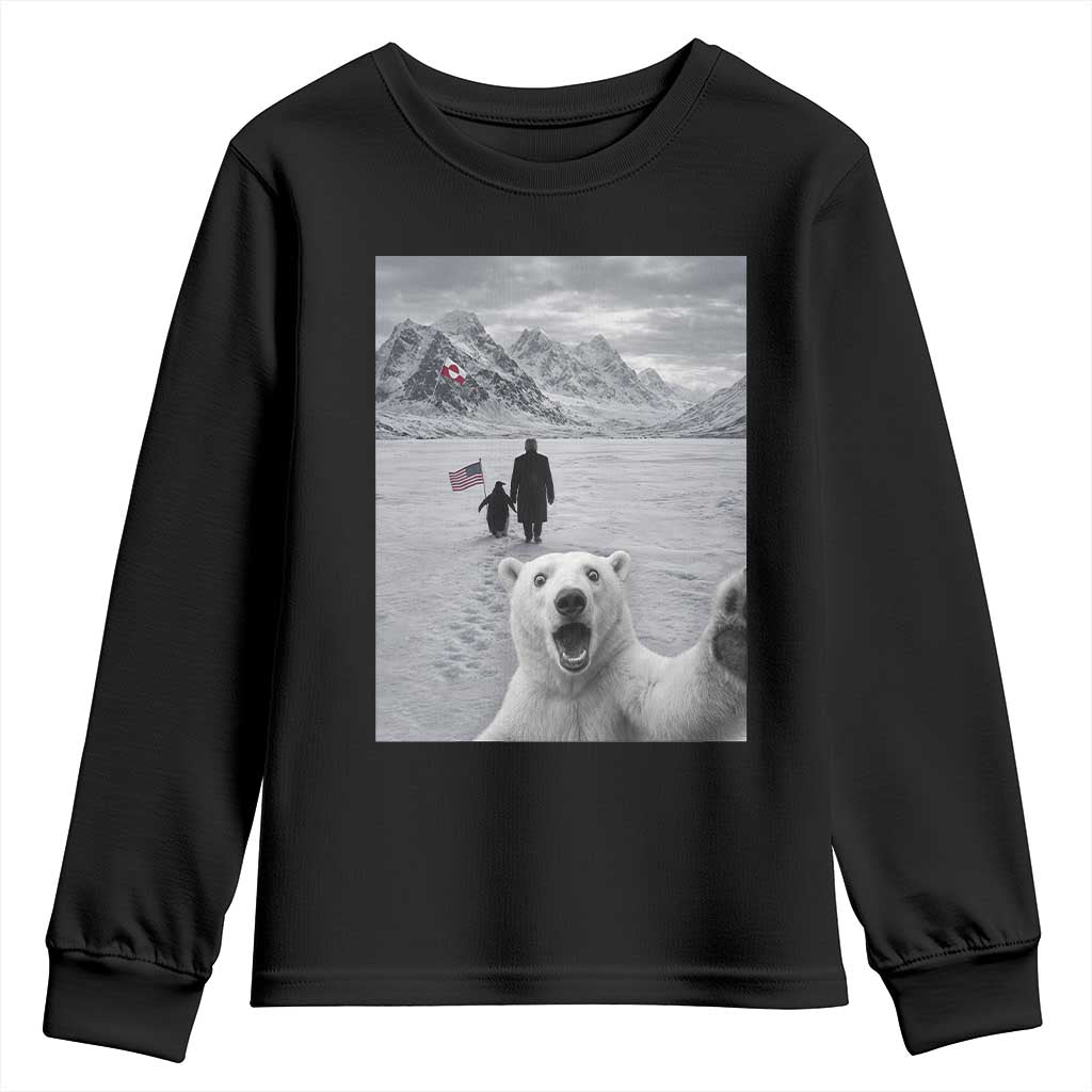 Nihilist Penguin Trump Hiking Mountains Youth Sweatshirt Funny Polar Bear Selfie But Why TS14 Black Print Your Wear