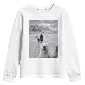 Nihilist Penguin Trump Hiking Mountains Youth Sweatshirt Funny Polar Bear Selfie But Why TS14 White Print Your Wear