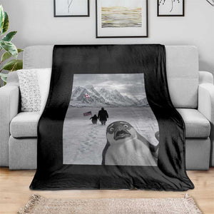 Nihilist Penguin Trump Hiking Mountains Throw Blanket Funny Penguin Selfie But Why TS14 Print Your Wear