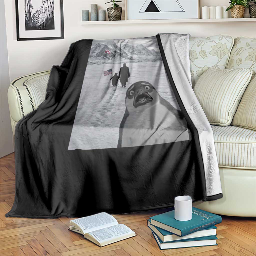 Nihilist Penguin Trump Hiking Mountains Throw Blanket Funny Penguin Selfie But Why TS14 Print Your Wear