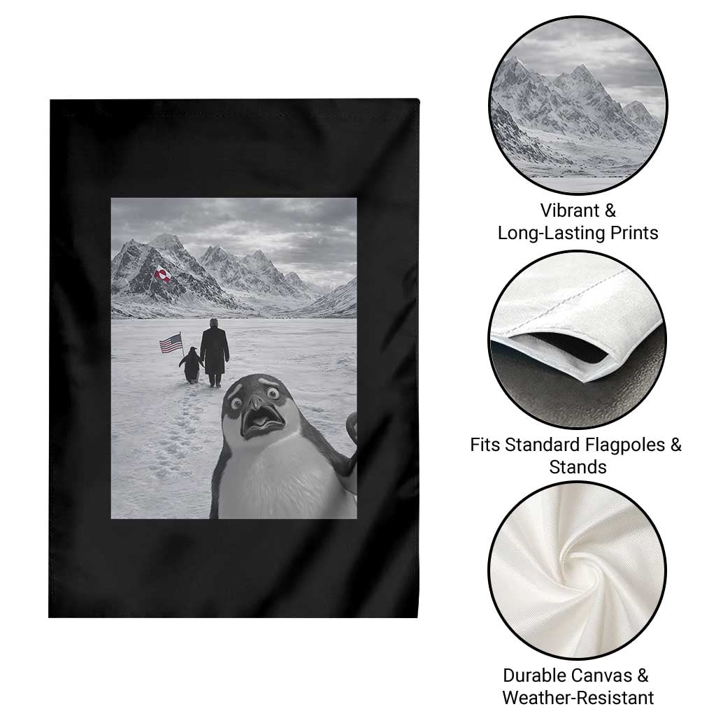 Nihilist Penguin Trump Hiking Mountains Garden Flag Funny Penguin Selfie But Why TS14 Print Your Wear