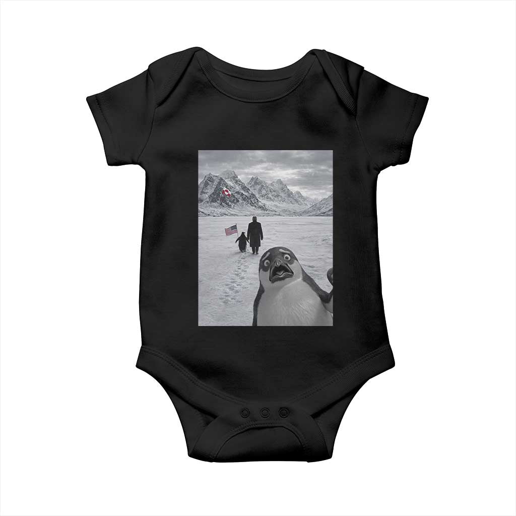 Nihilist Penguin Trump Hiking Mountains Baby Onesie Funny Penguin Selfie But Why TS14 Black Print Your Wear