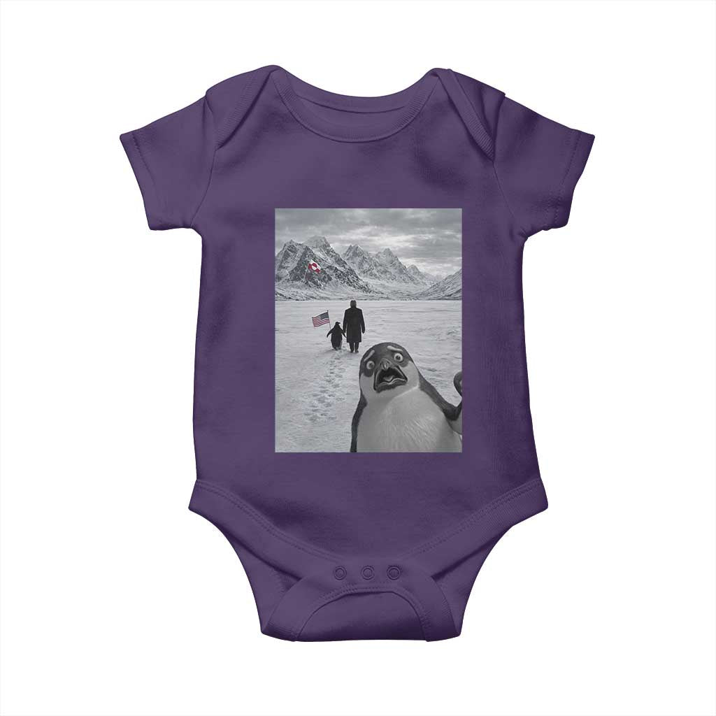 Nihilist Penguin Trump Hiking Mountains Baby Onesie Funny Penguin Selfie But Why TS14 Purple Print Your Wear