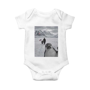 Nihilist Penguin Trump Hiking Mountains Baby Onesie Funny Penguin Selfie But Why TS14 White Print Your Wear