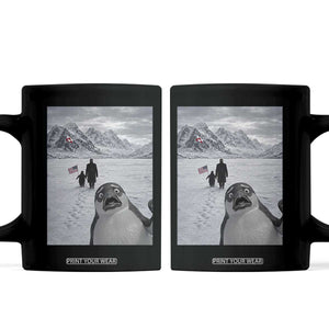 Nihilist Penguin Trump Hiking Mountains Coffee Mug Funny Penguin Selfie But Why TS14 Black Print Your Wear