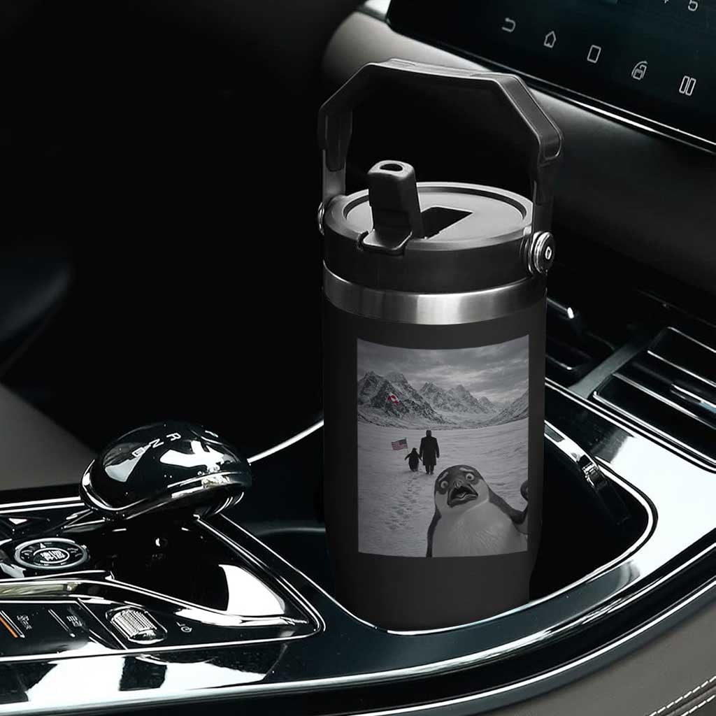 Nihilist Penguin Trump Hiking Mountains Flip Straw Tumbler Funny Penguin Selfie But Why TS14 Print Your Wear