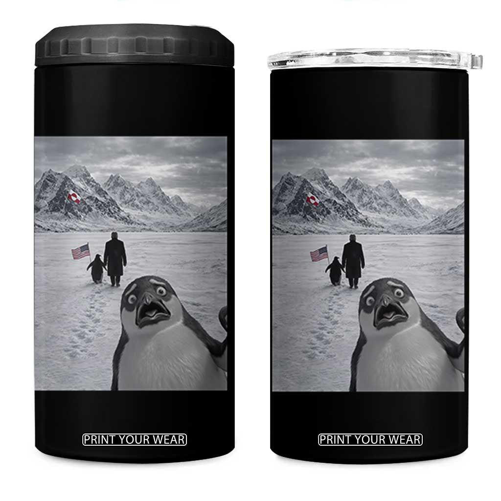 Nihilist Penguin Trump Hiking Mountains 4 in 1 Can Cooler Tumbler Funny Penguin Selfie But Why TS14 One Size: 16 oz Black Print Your Wear