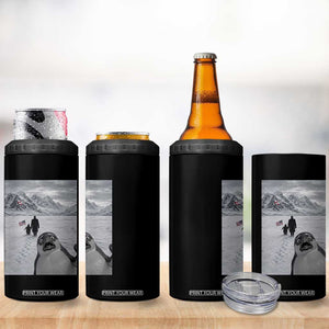 Nihilist Penguin Trump Hiking Mountains 4 in 1 Can Cooler Tumbler Funny Penguin Selfie But Why TS14 Print Your Wear