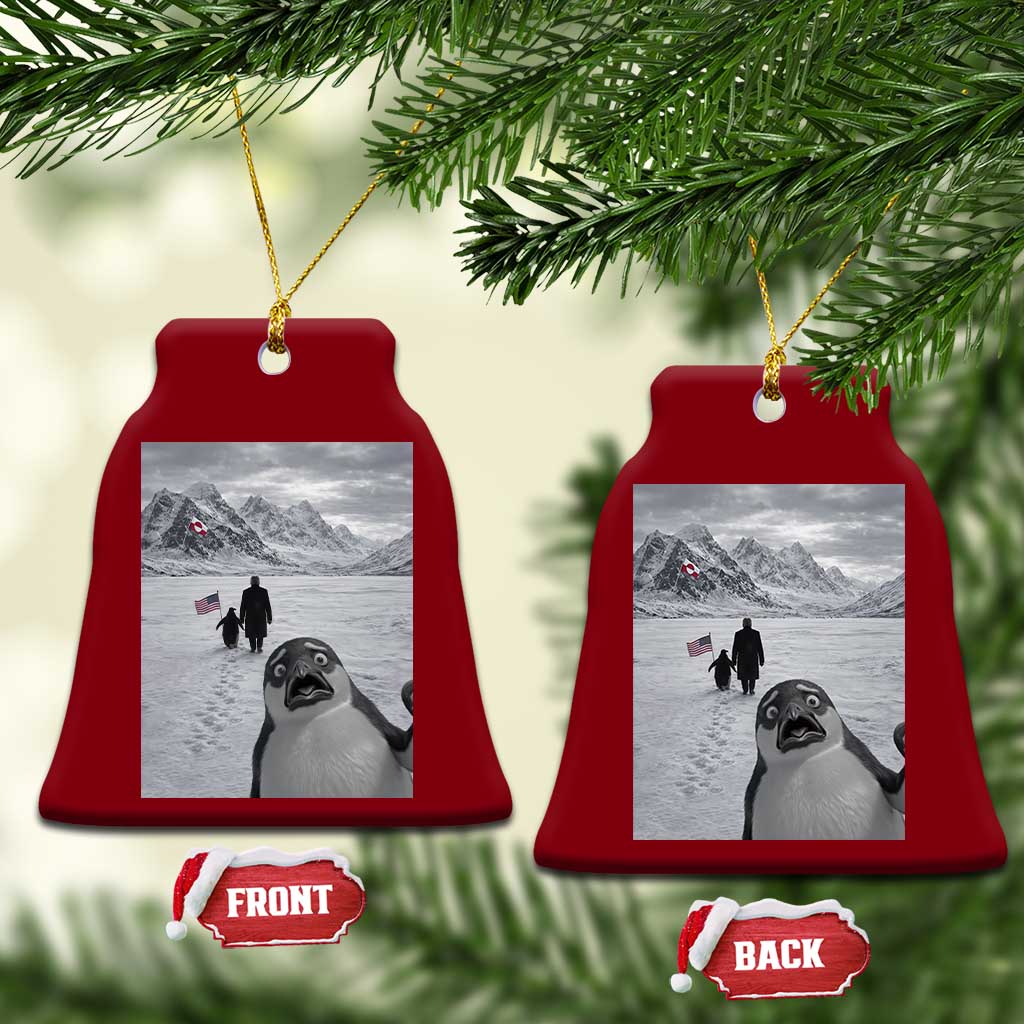 Nihilist Penguin Trump Hiking Mountains Ceramic Ornament Funny Penguin Selfie But Why TS14 Print Your Wear