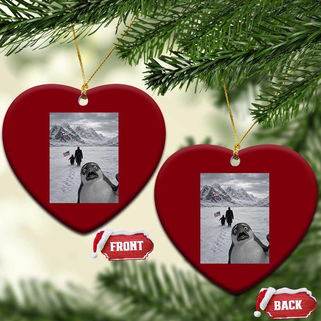 Nihilist Penguin Trump Hiking Mountains Ceramic Ornament Funny Penguin Selfie But Why TS14 Print Your Wear