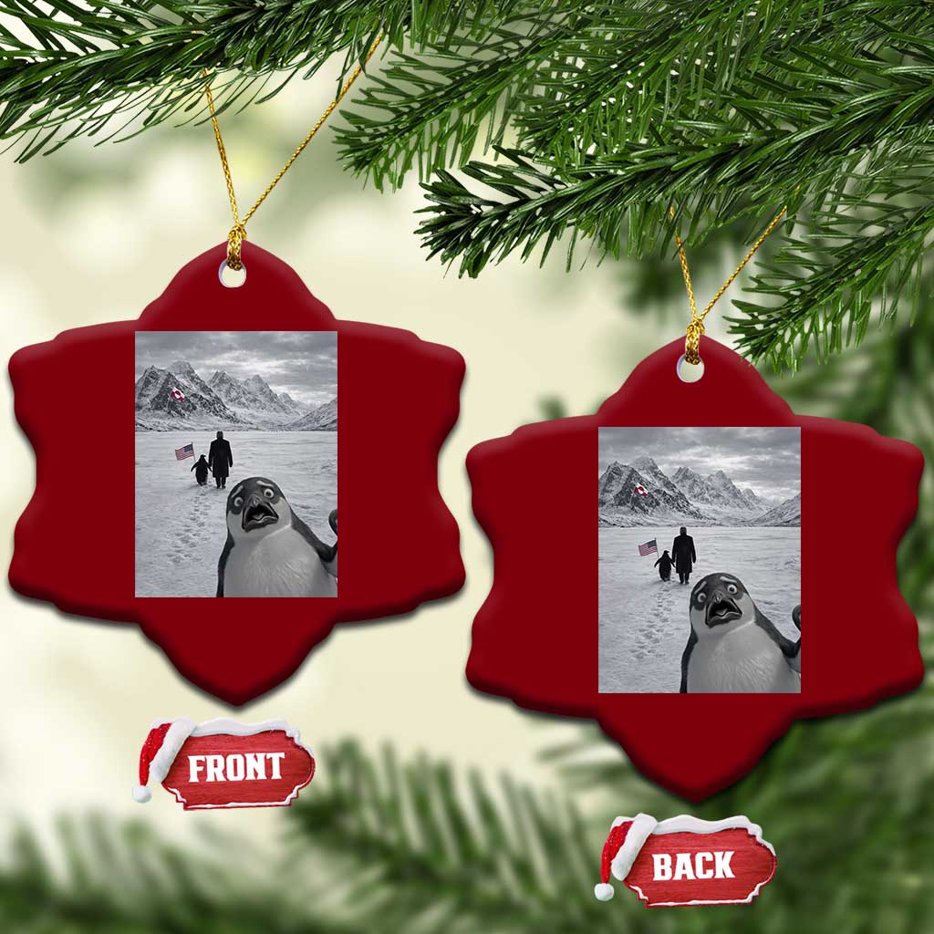 Nihilist Penguin Trump Hiking Mountains Ceramic Ornament Funny Penguin Selfie But Why TS14 Print Your Wear