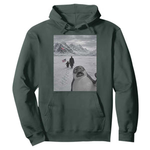 Nihilist Penguin Trump Hiking Mountains Hoodie Funny Penguin Selfie But Why TS14 Dark Forest Green Print Your Wear