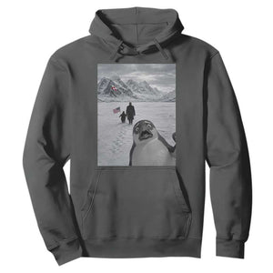 Nihilist Penguin Trump Hiking Mountains Hoodie Funny Penguin Selfie But Why TS14 Dark Heather Print Your Wear