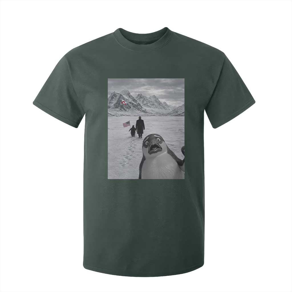 Nihilist Penguin Trump Hiking Mountains T Shirt For Kid Funny Penguin Selfie But Why TS14 Dark Forest Green Print Your Wear