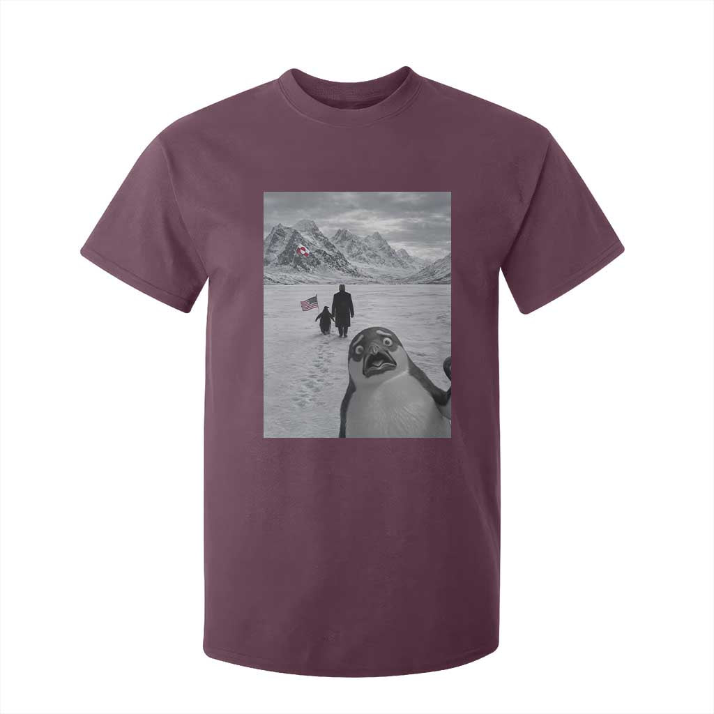 Nihilist Penguin Trump Hiking Mountains T Shirt For Kid Funny Penguin Selfie But Why TS14 Maroon Print Your Wear