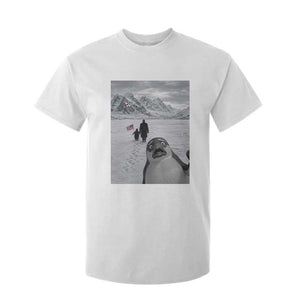 Nihilist Penguin Trump Hiking Mountains T Shirt For Kid Funny Penguin Selfie But Why TS14 White Print Your Wear