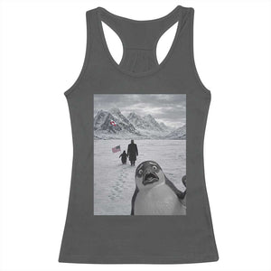 Nihilist Penguin Trump Hiking Mountains Racerback Tank Top Funny Penguin Selfie But Why TS14 Dark Heather Print Your Wear