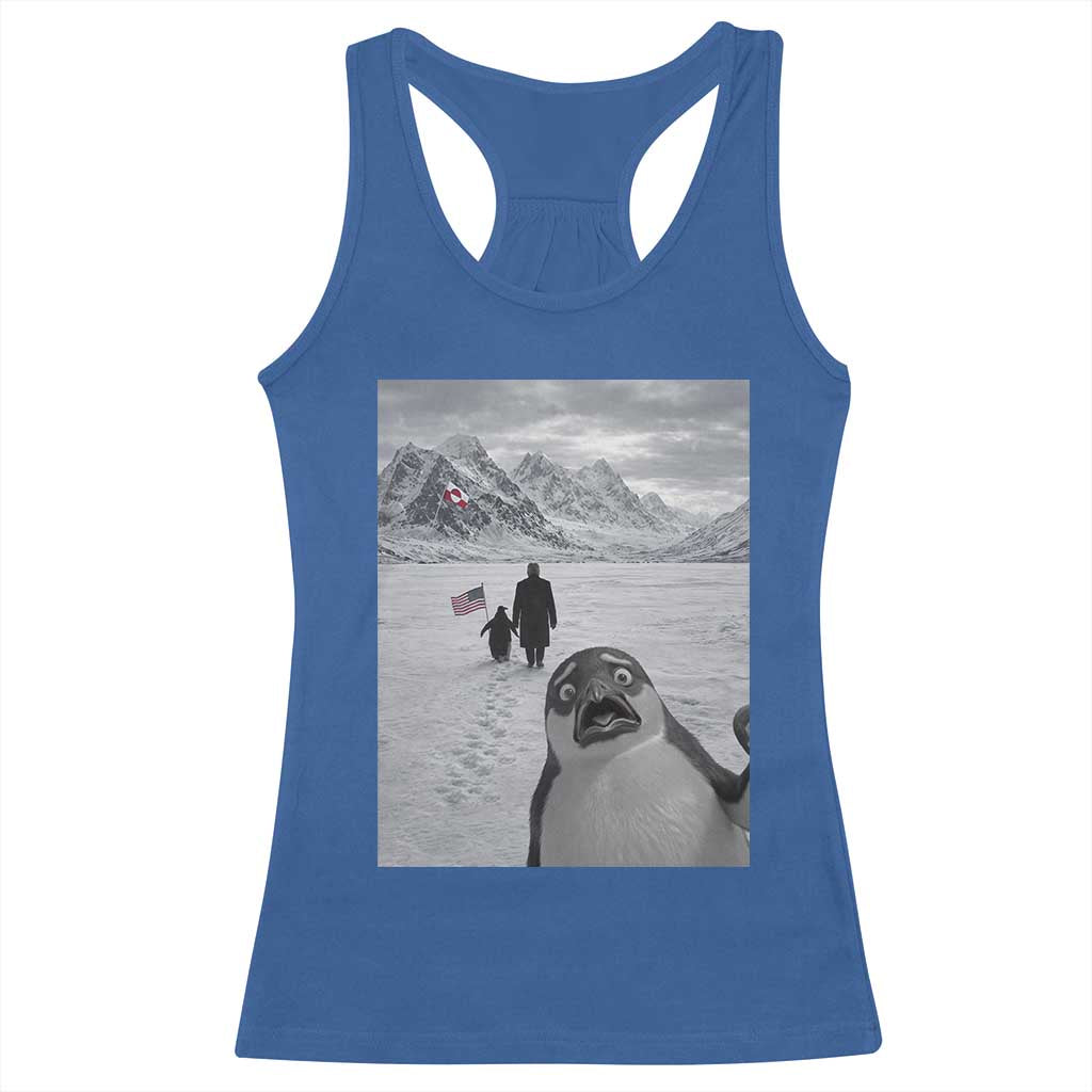 Nihilist Penguin Trump Hiking Mountains Racerback Tank Top Funny Penguin Selfie But Why TS14 Royal Blue Print Your Wear