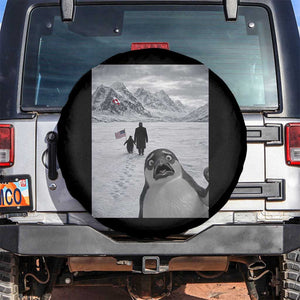 Nihilist Penguin Trump Hiking Mountains Spare Tire Cover Funny Penguin Selfie But Why TS14 No hole Black Print Your Wear