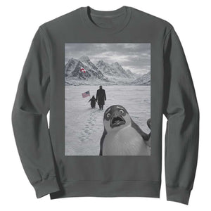 Nihilist Penguin Trump Hiking Mountains Sweatshirt Funny Penguin Selfie But Why TS14 Dark Heather Print Your Wear