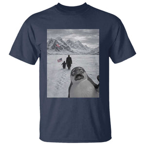 Nihilist Penguin Trump Hiking Mountains T Shirt Funny Penguin Selfie But Why TS14 Navy Print Your Wear