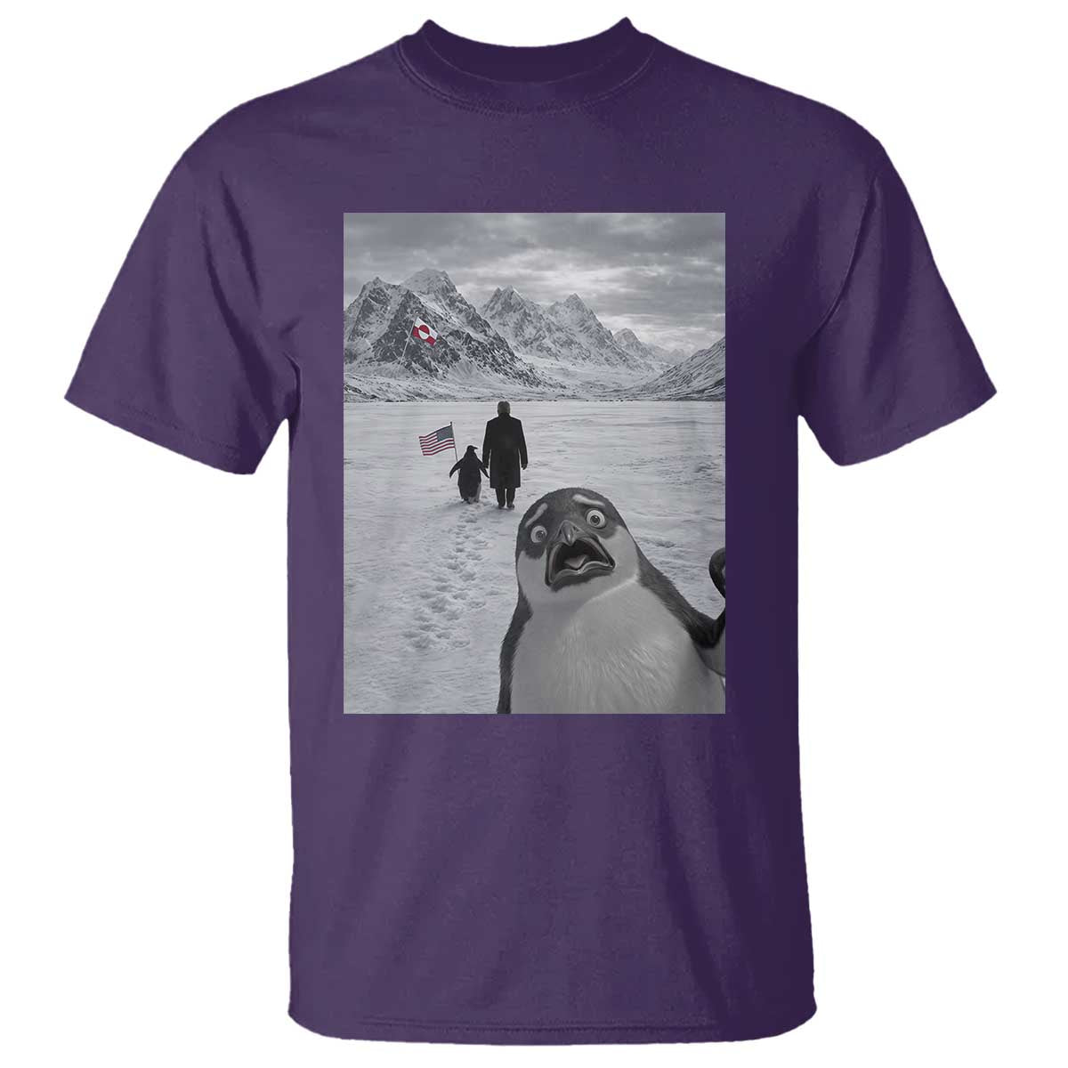Nihilist Penguin Trump Hiking Mountains T Shirt Funny Penguin Selfie But Why TS14 Purple Print Your Wear