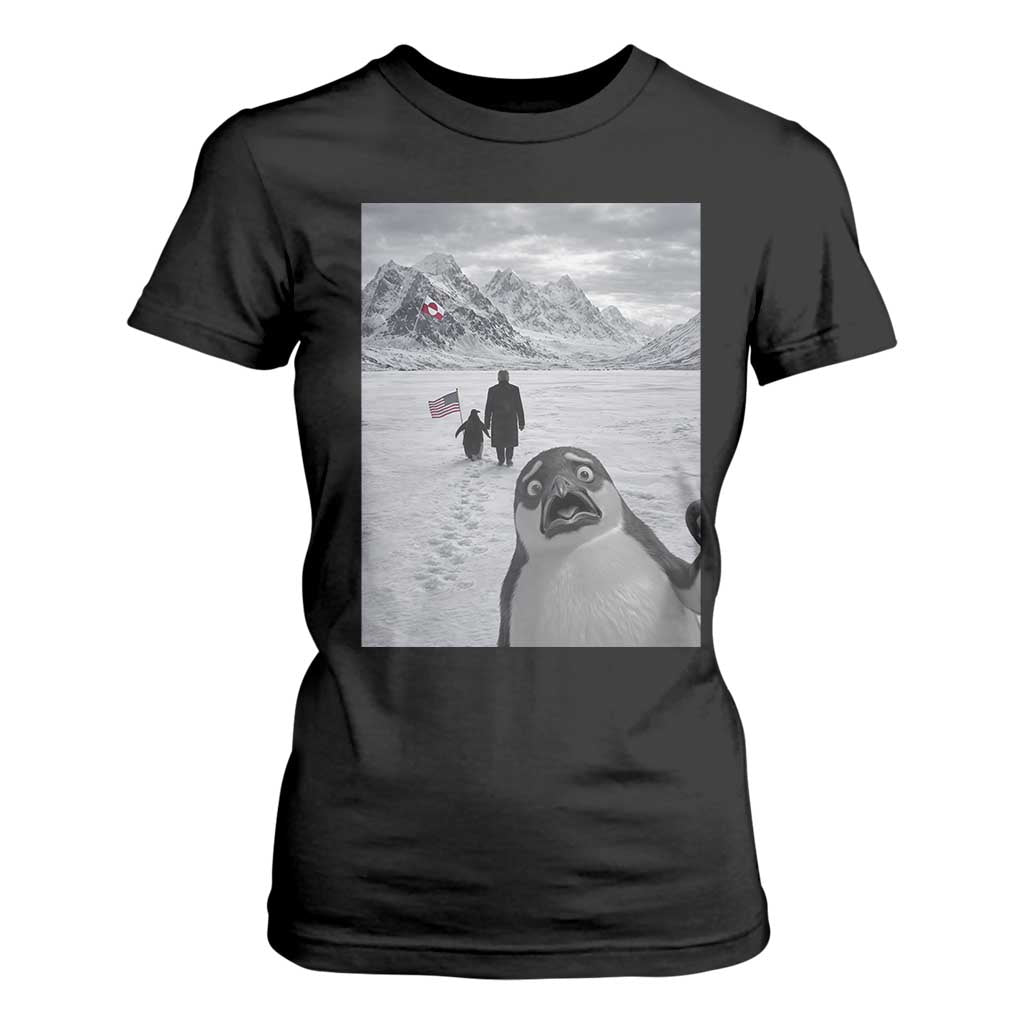 Nihilist Penguin Trump Hiking Mountains T Shirt For Women Funny Penguin Selfie But Why TS14 Black Print Your Wear