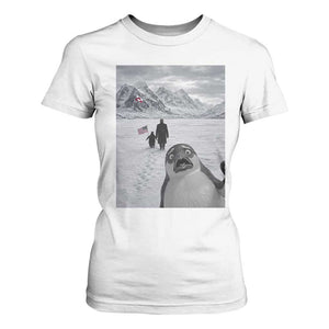 Nihilist Penguin Trump Hiking Mountains T Shirt For Women Funny Penguin Selfie But Why TS14 White Print Your Wear