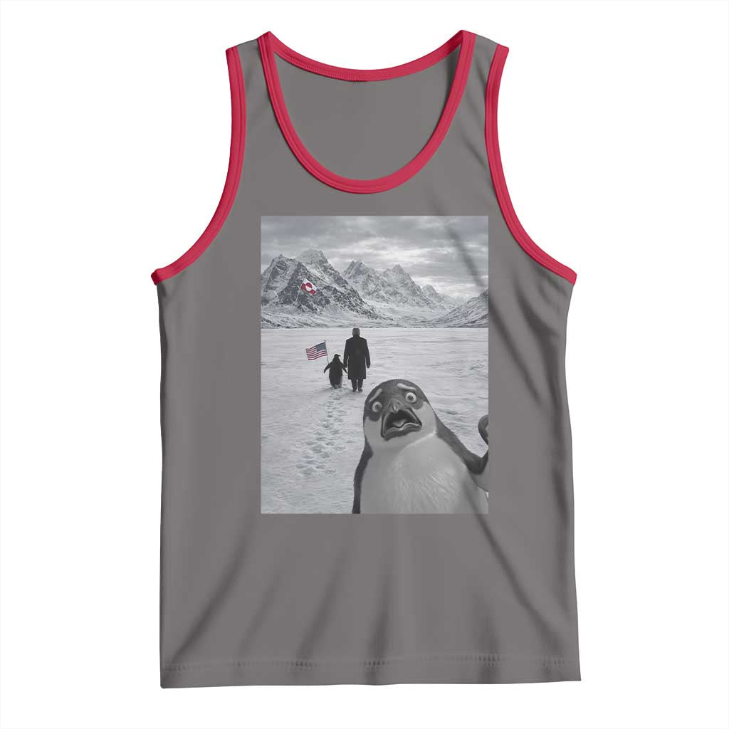 Nihilist Penguin Trump Hiking Mountains Tank Top Funny Penguin Selfie But Why TS14 Deep Heather Red Print Your Wear