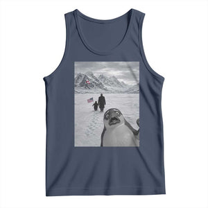 Nihilist Penguin Trump Hiking Mountains Tank Top Funny Penguin Selfie But Why TS14 Navy Print Your Wear