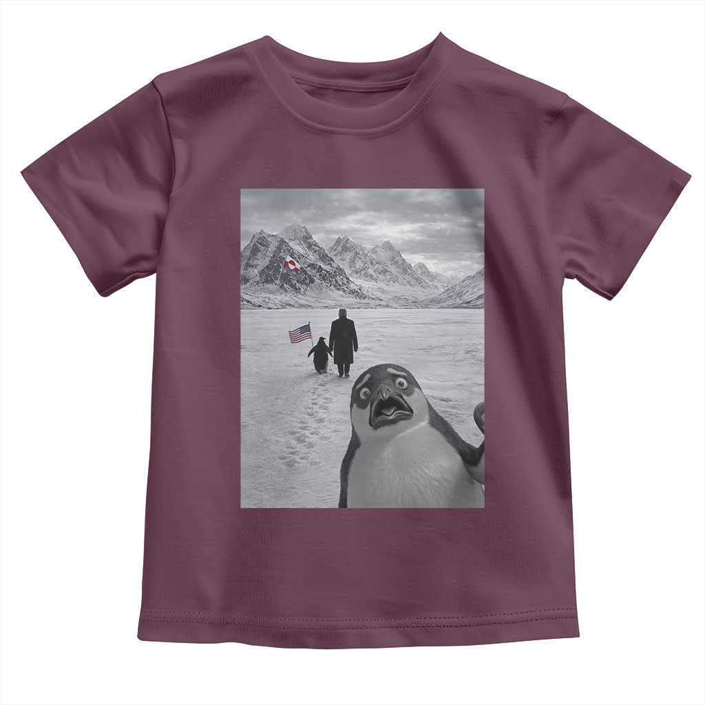 Nihilist Penguin Trump Hiking Mountains Toddler T Shirt Funny Penguin Selfie But Why TS14 Maroon Print Your Wear