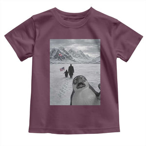 Nihilist Penguin Trump Hiking Mountains Toddler T Shirt Funny Penguin Selfie But Why TS14 Maroon Print Your Wear