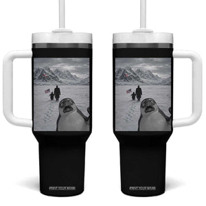 Nihilist Penguin Trump Hiking Mountains Tumbler With Handle Funny Penguin Selfie But Why TS14 One Size: 40 oz Black Print Your Wear