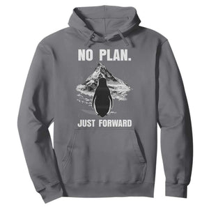 Nihilist Penguin Hiking Meme Hoodie No Plan Just Forward TS14 Charcoal Print Your Wear