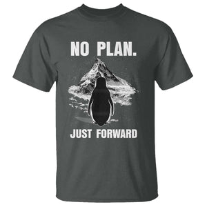 Nihilist Penguin Hiking Meme T Shirt No Plan Just Forward TS14 Dark Heather Print Your Wear