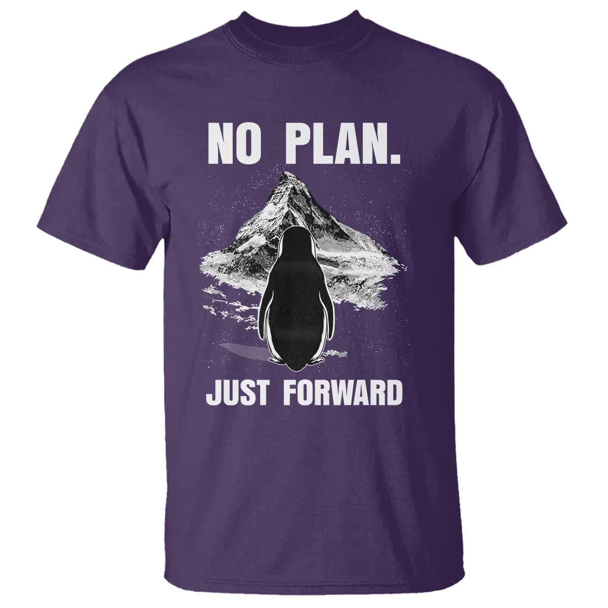 Nihilist Penguin Hiking Meme T Shirt No Plan Just Forward TS14 Purple Print Your Wear