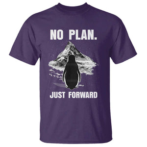 Nihilist Penguin Hiking Meme T Shirt No Plan Just Forward TS14 Purple Print Your Wear