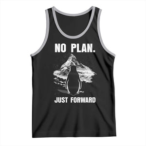 Nihilist Penguin Hiking Meme Tank Top No Plan Just Forward TS14 Black Athletic Heather Print Your Wear