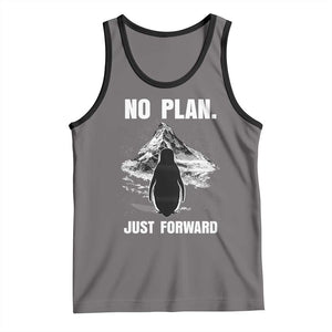 Nihilist Penguin Hiking Meme Tank Top No Plan Just Forward TS14 Deep Heather Black Print Your Wear