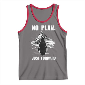 Nihilist Penguin Hiking Meme Tank Top No Plan Just Forward TS14 Deep Heather Red Print Your Wear